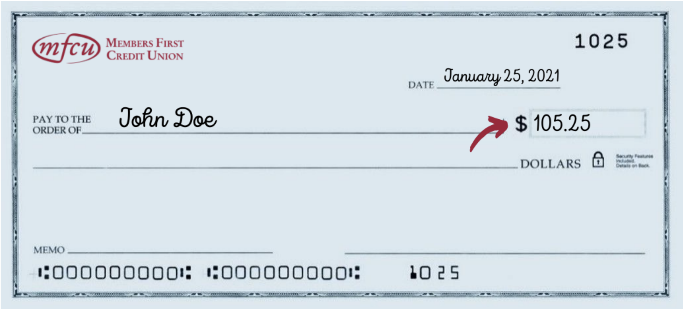 write out the numerical payment